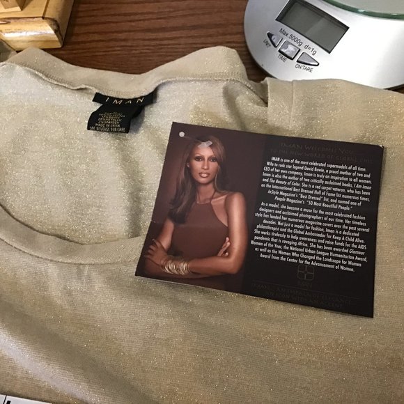 Iman Gold speckled Women's Blouse, XL, NWT - Picture 2 of 10